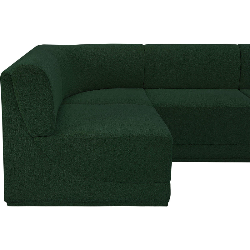 Meridian Ollie Green Boucle Fabric Modular Sectional IMAGE 9