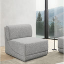 Meridian Ollie Grey Boucle Fabric Armless IMAGE 2