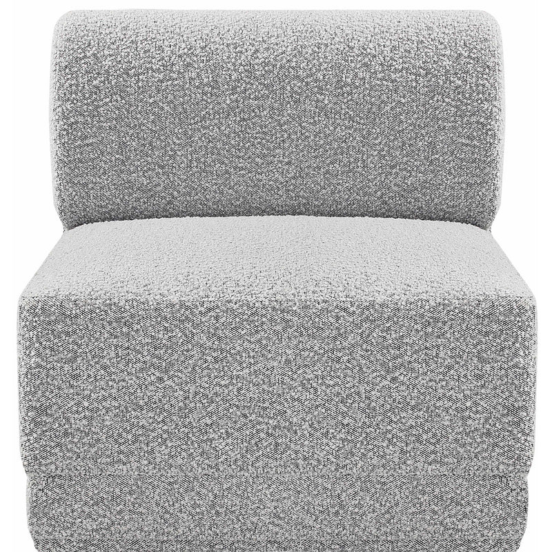 Meridian Ollie Grey Boucle Fabric Armless IMAGE 4