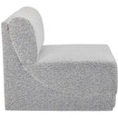 Meridian Ollie Grey Boucle Fabric Armless IMAGE 5