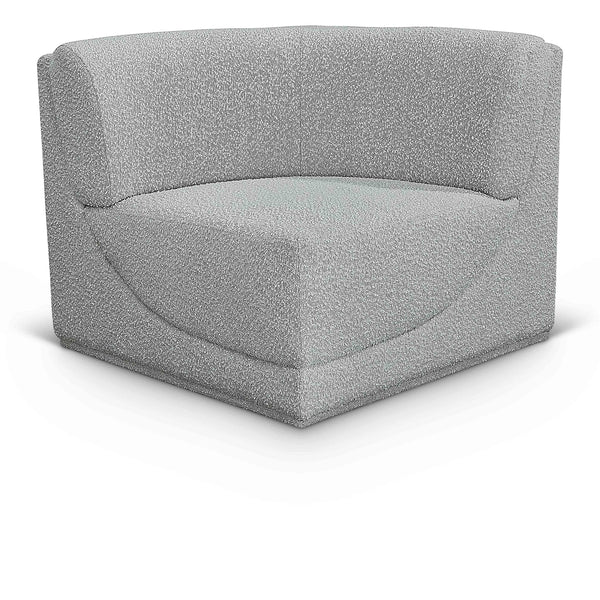 Meridian Ollie Grey Boucle Fabric Corner IMAGE 1