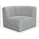 Meridian Ollie Grey Boucle Fabric Corner IMAGE 8