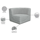 Meridian Ollie Grey Boucle Fabric Corner IMAGE 9