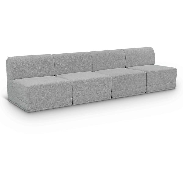 Meridian Ollie Grey Boucle Fabric Modular Sofa IMAGE 1