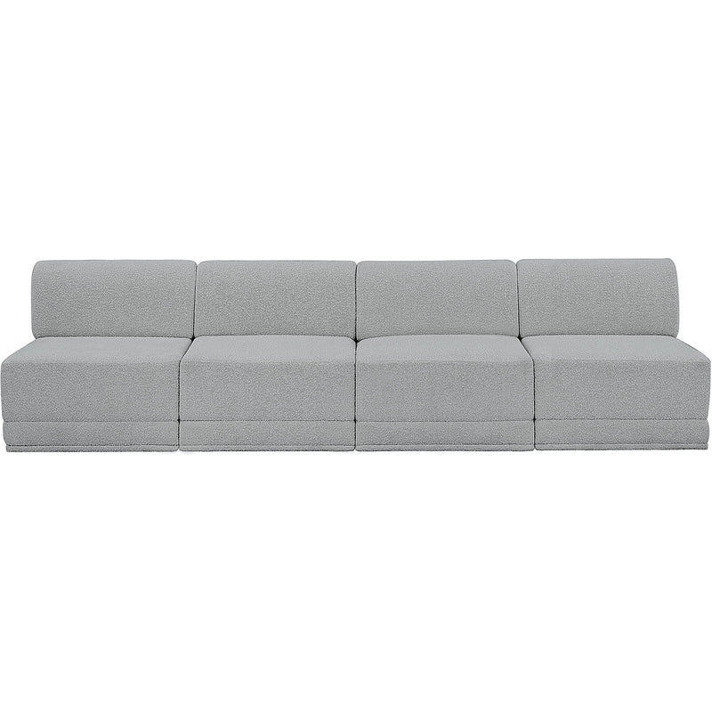 Meridian Ollie Grey Boucle Fabric Modular Sofa IMAGE 4