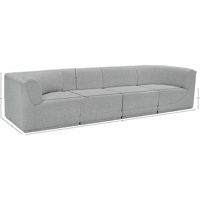 Meridian Ollie Grey Boucle Fabric Modular Sofa IMAGE 12