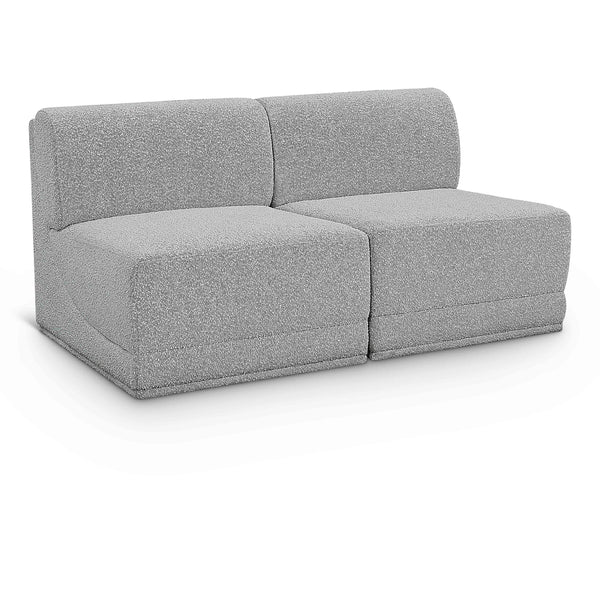 Meridian Ollie Grey Boucle Fabric Modular Sofa IMAGE 1