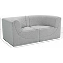 Meridian Ollie Grey Boucle Fabric Modular Sofa IMAGE 10
