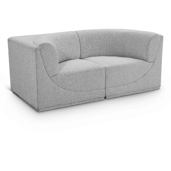 Meridian Ollie Grey Boucle Fabric Modular Sofa IMAGE 1