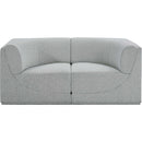 Meridian Ollie Grey Boucle Fabric Modular Sofa IMAGE 5