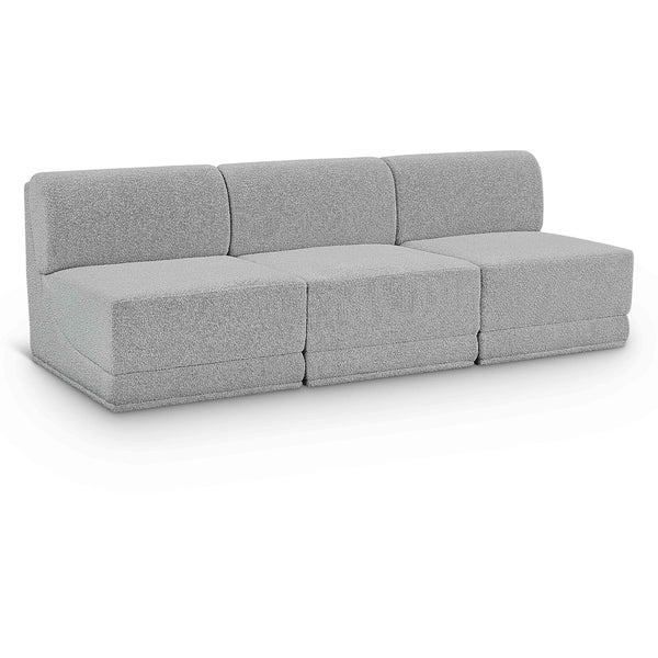 Meridian Ollie Grey Boucle Fabric Modular Sofa IMAGE 1