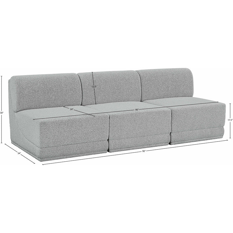Meridian Ollie Grey Boucle Fabric Modular Sofa IMAGE 8