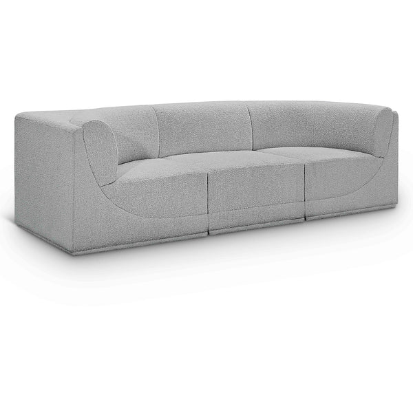 Meridian Ollie Grey Boucle Fabric Modular Sofa IMAGE 1