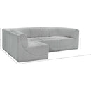 Meridian Ollie Grey Boucle Fabric Modular Sectional IMAGE 14