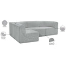Meridian Ollie Grey Boucle Fabric Modular Sectional IMAGE 15