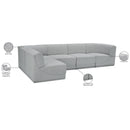 Meridian Ollie Grey Boucle Fabric Modular Sectional IMAGE 16
