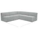 Meridian Ollie Grey Boucle Fabric Modular Sectional IMAGE 10
