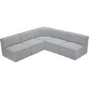Meridian Ollie Grey Boucle Fabric Modular Sectional IMAGE 5