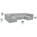 Meridian Ollie Grey Boucle Fabric Modular Sectional IMAGE 13