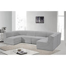 Meridian Ollie Grey Boucle Fabric Modular Sectional IMAGE 2