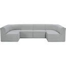 Meridian Ollie Grey Boucle Fabric Modular Sectional IMAGE 4