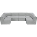 Meridian Ollie Grey Boucle Fabric Modular Sectional IMAGE 5