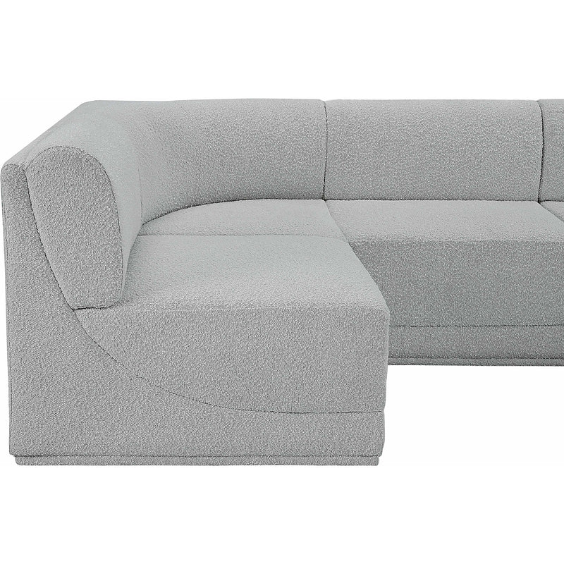 Meridian Ollie Grey Boucle Fabric Modular Sectional IMAGE 8