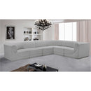 Meridian Ollie Grey Boucle Fabric Modular Sectional IMAGE 2