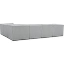 Meridian Ollie Grey Boucle Fabric Modular Sectional IMAGE 3