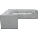 Meridian Ollie Grey Boucle Fabric Modular Sectional IMAGE 6