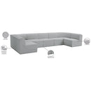 Meridian Ollie Grey Boucle Fabric Modular Sectional IMAGE 14
