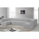 Meridian Ollie Grey Boucle Fabric Modular Sectional IMAGE 2
