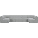 Meridian Ollie Grey Boucle Fabric Modular Sectional IMAGE 5