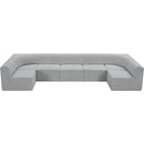Meridian Ollie Grey Boucle Fabric Modular Sectional IMAGE 6