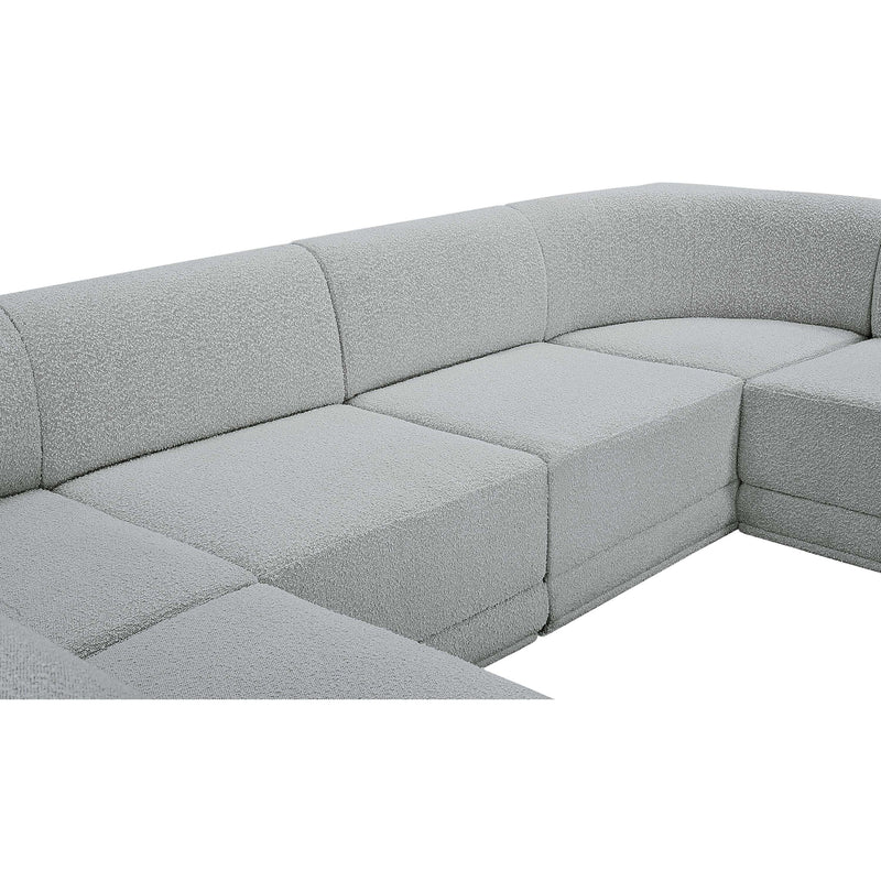 Meridian Ollie Grey Boucle Fabric Modular Sectional IMAGE 12