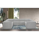 Meridian Ollie Grey Boucle Fabric Modular Sectional IMAGE 2