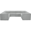 Meridian Ollie Grey Boucle Fabric Modular Sectional IMAGE 5