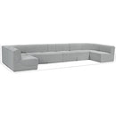 Meridian Ollie Grey Boucle Fabric Modular Sectional IMAGE 12