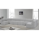 Meridian Ollie Grey Boucle Fabric Modular Sectional IMAGE 2