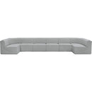 Meridian Ollie Grey Boucle Fabric Modular Sectional IMAGE 4