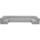 Meridian Ollie Grey Boucle Fabric Modular Sectional IMAGE 5
