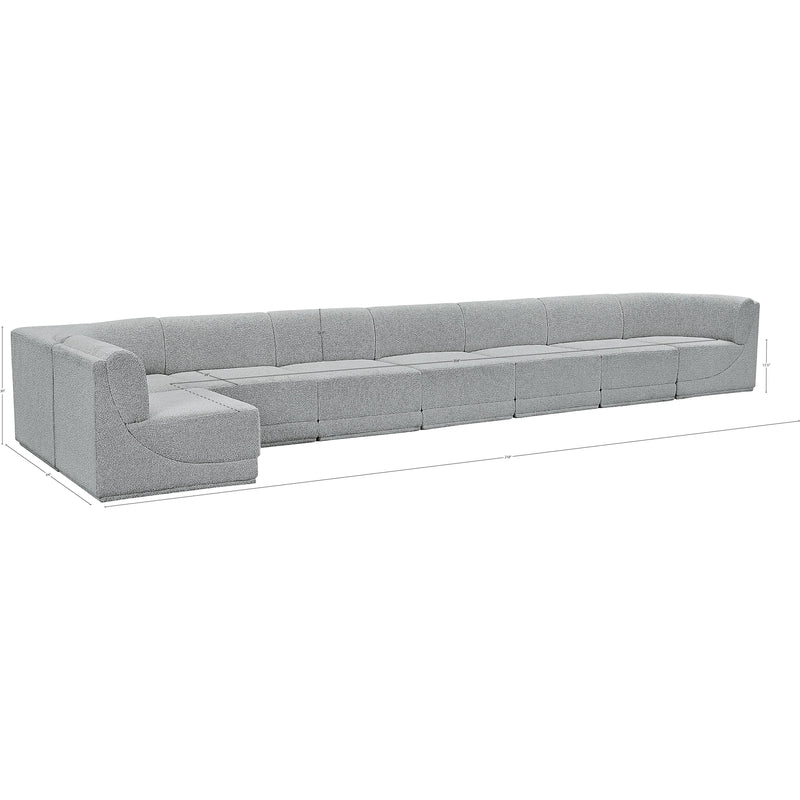 Meridian Ollie Grey Boucle Fabric Modular Sectional IMAGE 14