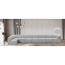 Meridian Ollie Grey Boucle Fabric Modular Sectional IMAGE 2