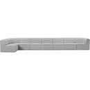 Meridian Ollie Grey Boucle Fabric Modular Sectional IMAGE 4