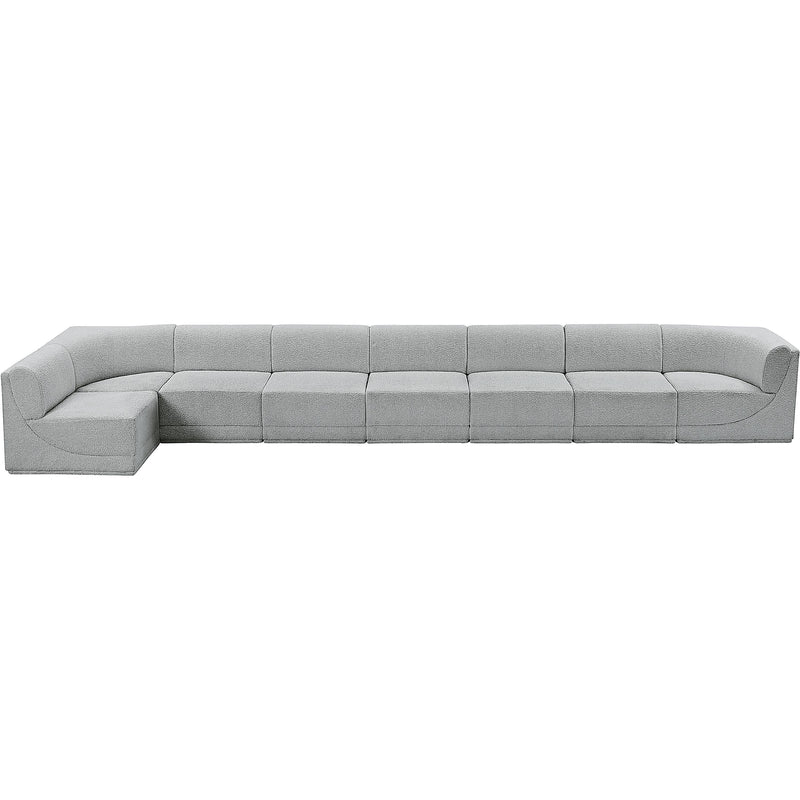 Meridian Ollie Grey Boucle Fabric Modular Sectional IMAGE 5