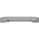 Meridian Ollie Grey Boucle Fabric Modular Sectional IMAGE 5