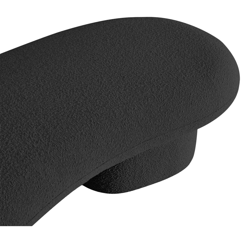Meridian Luka Black Boucle Fabric Bench IMAGE 11