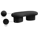 Meridian Luka Black Boucle Fabric Bench IMAGE 14