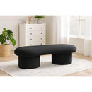 Meridian Luka Black Boucle Fabric Bench IMAGE 2