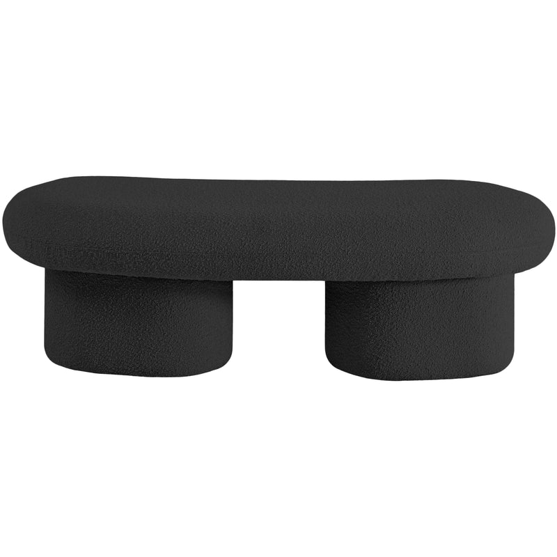 Meridian Luka Black Boucle Fabric Bench IMAGE 3